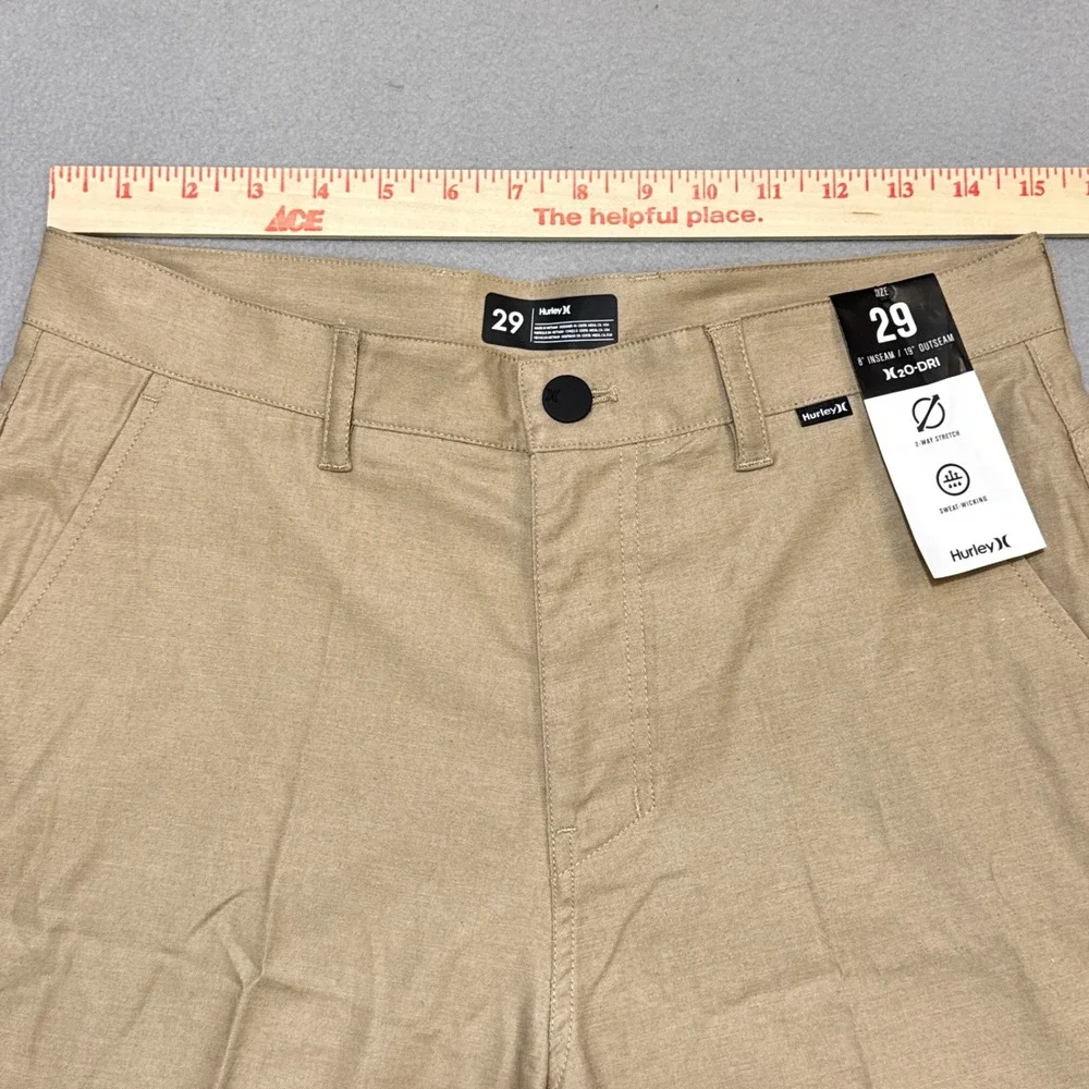HURLEY Dri-Breathe 19 Walk Shorts Mens 29 Khaki Tan Sweat-Wicking Stretch NWT